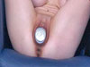 Kinky blond slut reveals a huge soda can in her cunt